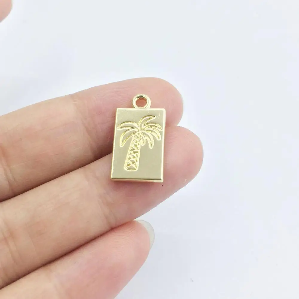 Eruifa Hot sell 20pcs 10*18mm Palm Tree Zinc alloy Charms Wholesales necklace,earring bracelet jewelry DIY handmade 2 colors