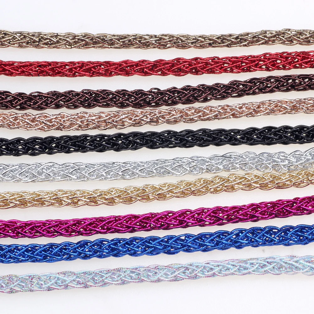 4MM 250 CM/Lot Emas Perak Logam Warna-warni Mesh Benang Lembut DIY Gelang/Kalung/Sepatu/Topi/Tas Tangan Membuat Perhiasan