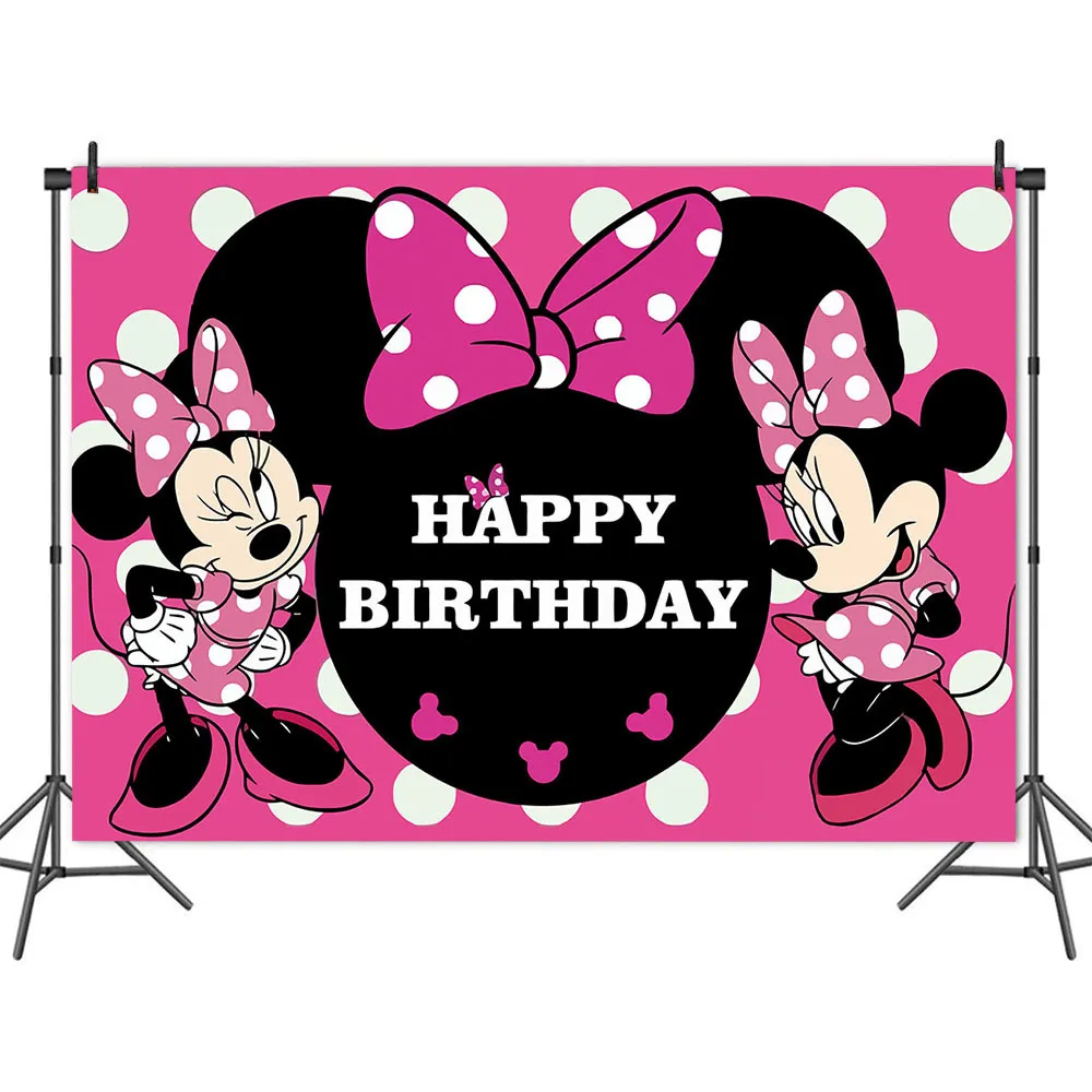 150x100cm Minnie Mouse Princess Photography Backgrounds Vinyl Cloth Photo Shootings Backdrops for Kid Baby Birthday Party