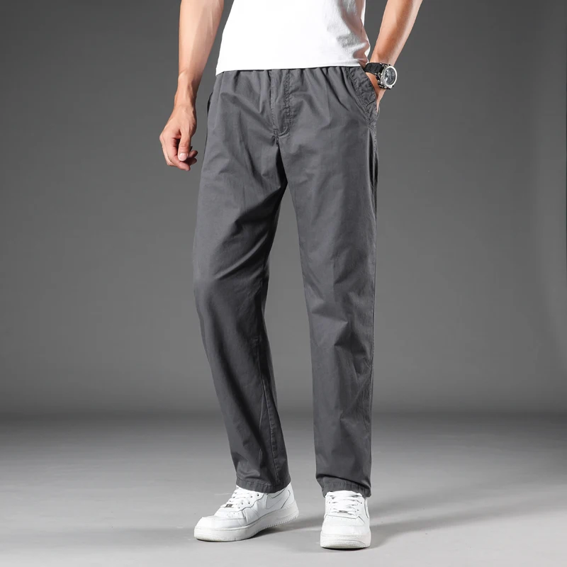 Men Casual Pants 2021 New Plus Fat Big Cargo Pants Thin Loose Extra Large Size Elastic Waist Fat Guy Pants Men Size Plus 6XL