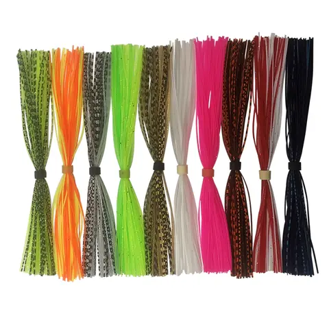 5pcs/lot 44 strands/bundle silicon skirts fishing lure Fishing Accessories  silk Rubber skirt tying material Buzzbaits Spinner