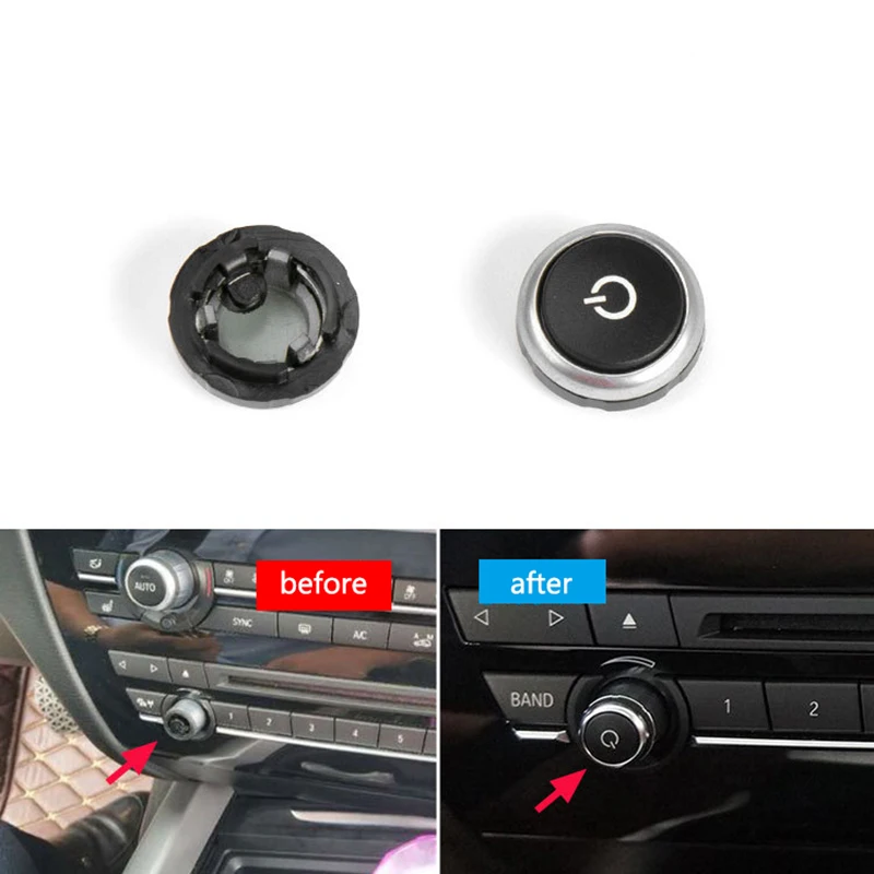 For BMW F10 F11 F01 F02 F07 F15 F16 X5 X6 5/7 Series Radio Switch Volume Knob CD Machine Switch Button Cover Car Accessories