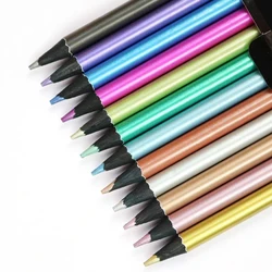 12/18 farben Metallic Bleistift Farbige Zeichnung Bleistift Skizzieren Bleistift Malerei Farbige Bleistifte Kunst Liefert