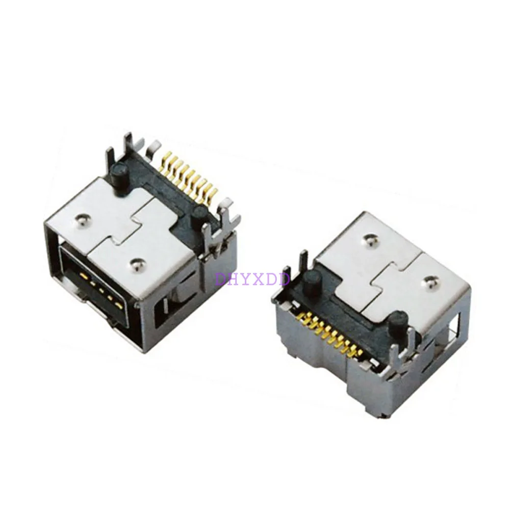 10pcs/lot IEEE 1394B 9P USB Connector 1394-9P Female Socket SMT 1394 Socket