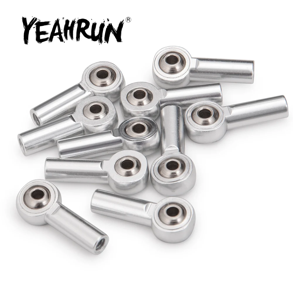 YEAHRUN 10pcs/set M4 Ball Head Aluminum Link Track Rod End Ball Head Holder Tie Rod End Hole For RC Crawler Car