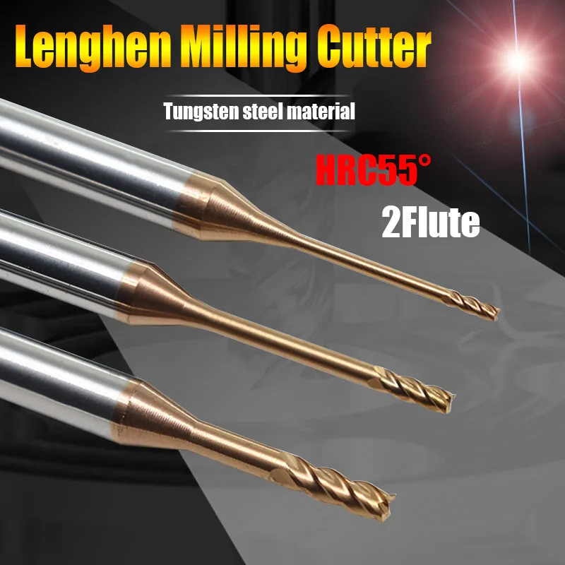 

HRC55 CNC tool hard alloy 4mm shank end mills avoiding lengthen long neck carbide tungsten steel flat end mills for metal steel