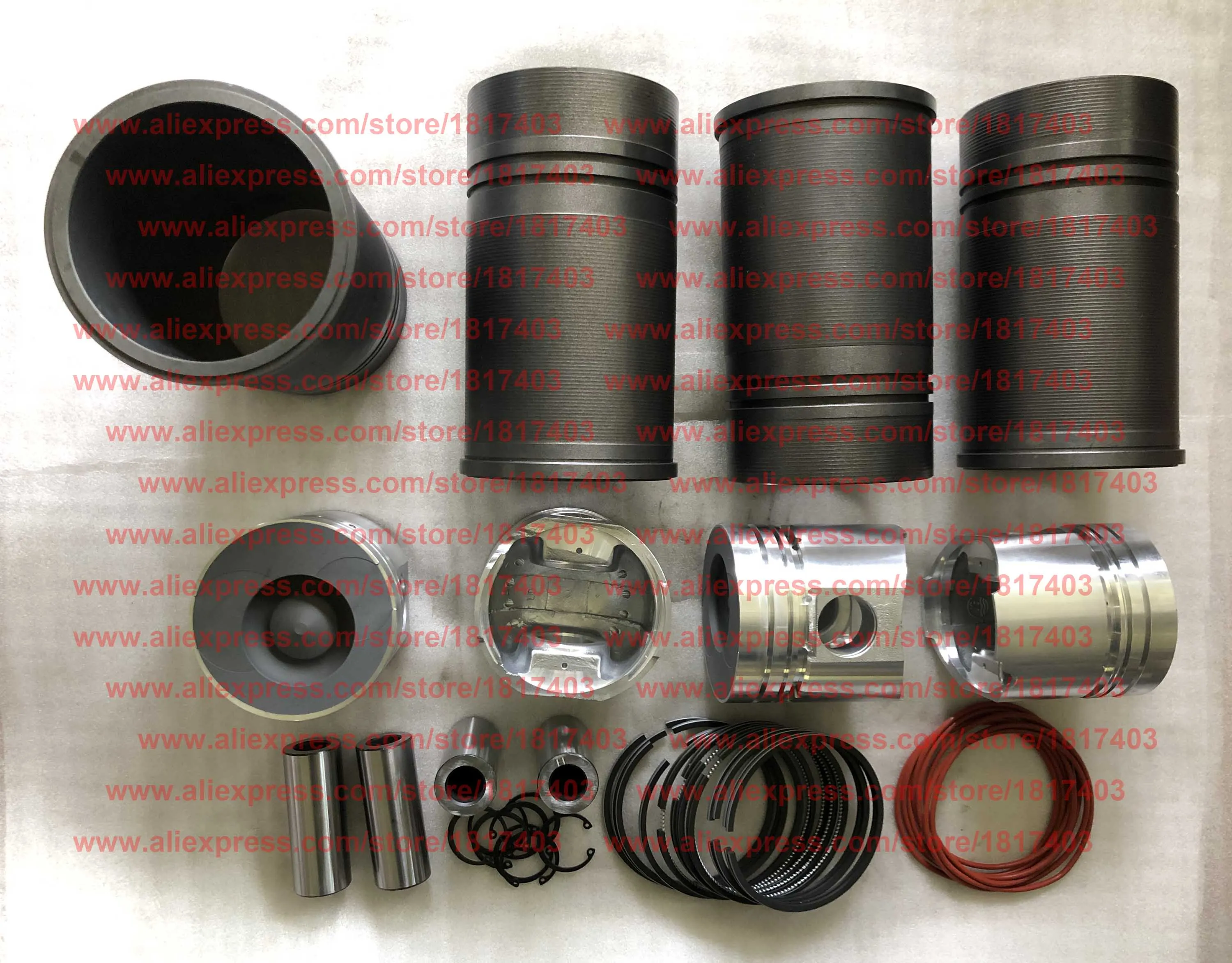 4L100BT / KM496BT Piston + Cylinder liner (Cylinder sleeve) + Piston ring, Laidong LD KAMA engine parts, 4L100BT / KM496BT