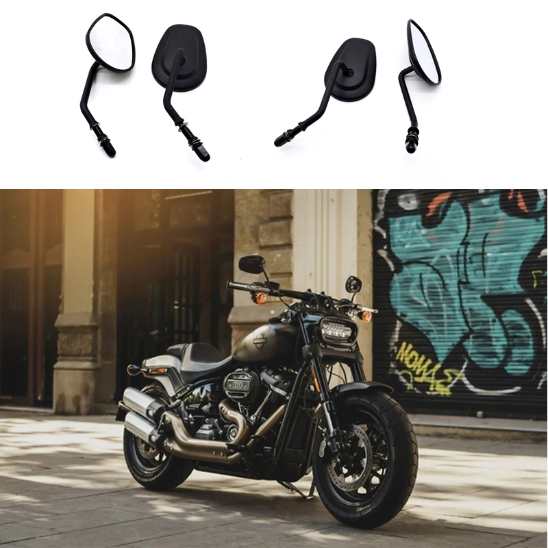 TCMT 8mm Black Rear View Mirrors Fits For Harley Davidson XL1200L XL883 XL883L Sportster