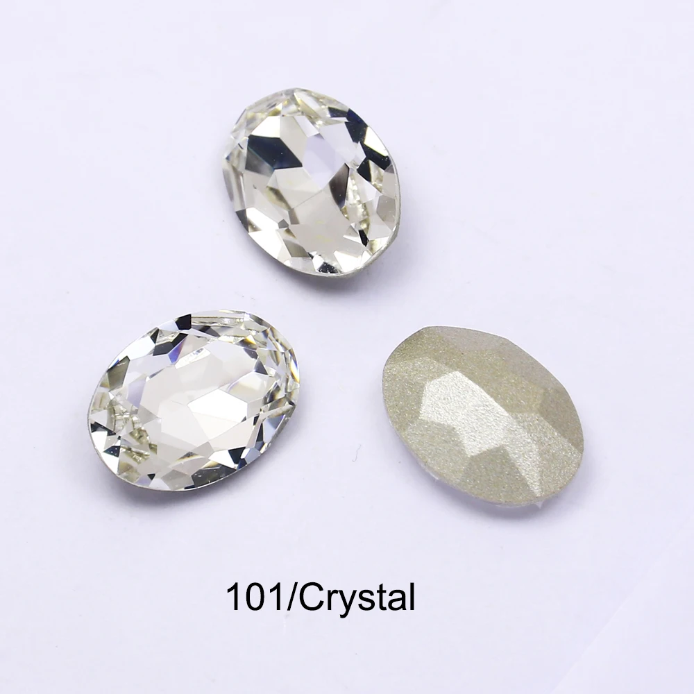 5/10PCS Oval Strass 3D K9 Glass Fancy Nail Stone Diamond Glass For Clothes Bag Gliter Loose Rhinestone For Jewelry Making 3002