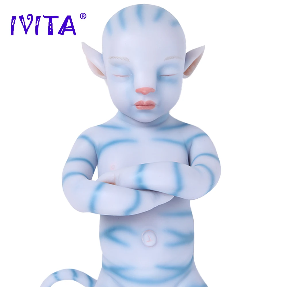 IVITA WG1806 51cm 2900g 100% Full Silicone Reborn Baby Dolls Lifelike Sleeping Baby Eyes Closed Film Toys for Children Christmas