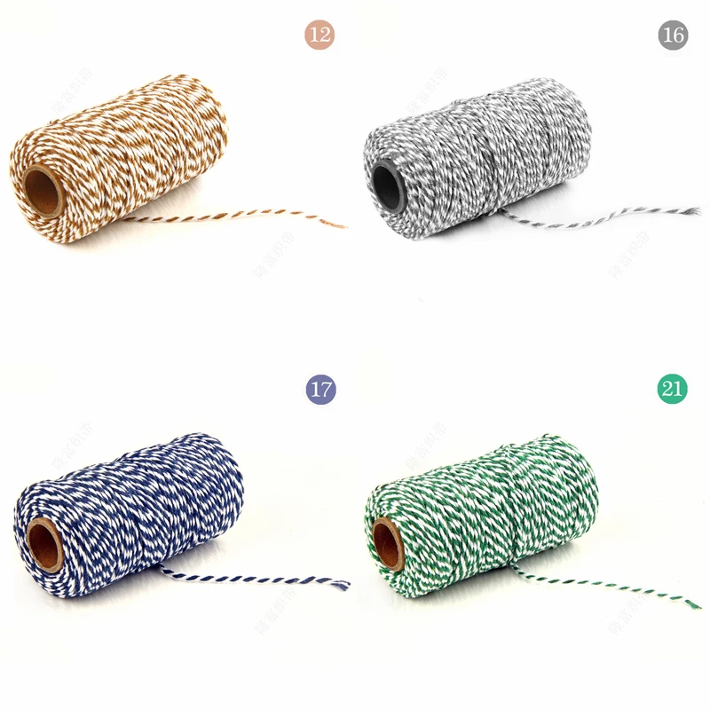 DIY Twisted Cords Gift Packaging Accessories Packing Decoration Wedding Party Packaging Double Color Cotton Baker Twine Rope