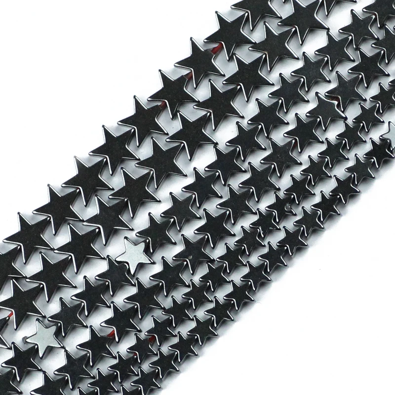 6/8/10MM Pentagram Five-Pointed Star Black Hematite Natural Stone Charms Loose Beads For Jewelry Bracelet Making DIY Accessories