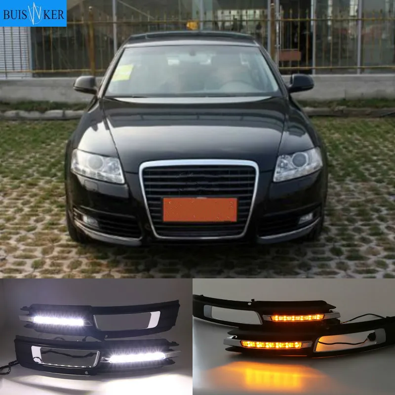 

For Audi A6L A6 C6 2009-2011 For Quattro RS Cabriolet Allroad Front LED Daytime Running Light DRL Light Fog Lamp Cover