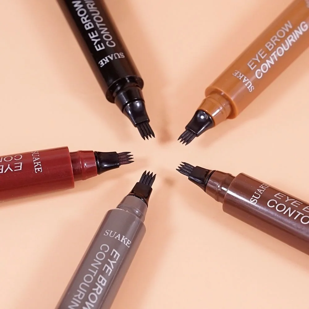 5 Màu Sắc Chất Lỏng Bút Kẻ Lông Mày Tự Nhiên Eye Brow Áo Lót Tint Đựng Mỹ Phẩm Bền Chống Nước Nâu Lông Mày Đen Hình Bút Chì