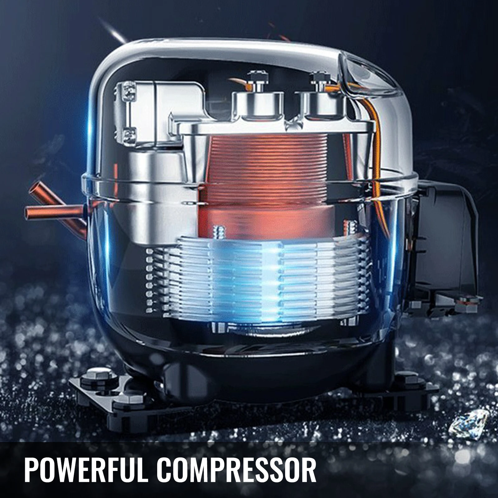 VEVOR 132/220 libbre Per 24 ore macchina Per la produzione di cubetti di ghiaccio compressore Per fiocchi di neve da appoggio 304 prodotti in acciaio inossidabile Per uso commerciale