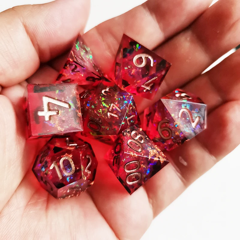 New Dnd dice set  Upscale Resin polyhedral dice  7pcs/Set   rpg dice dadi dados rol D4 D6 D8 D10 D12 D20