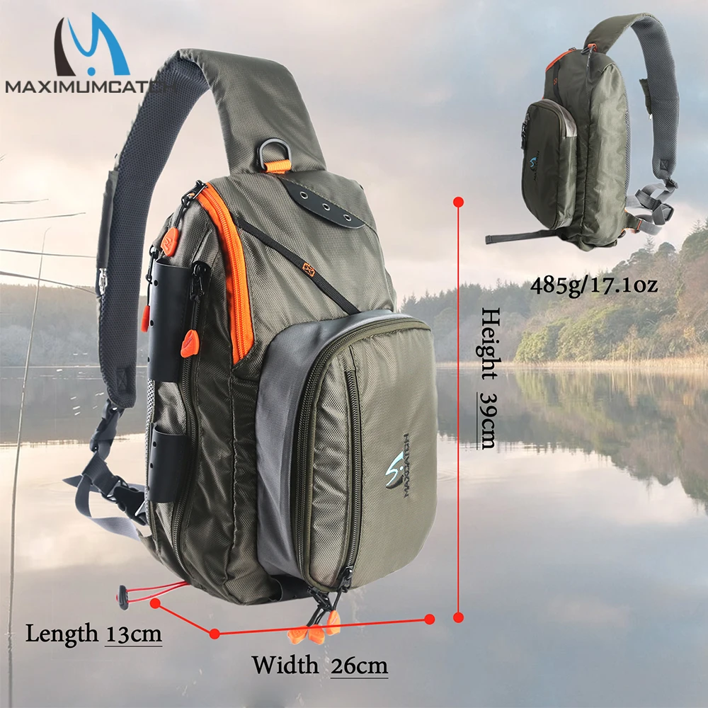 Maxcatch FCO Fishing Sling Back Pack Outdoorsport Fly Fishing Sling Bag With Fly Patch