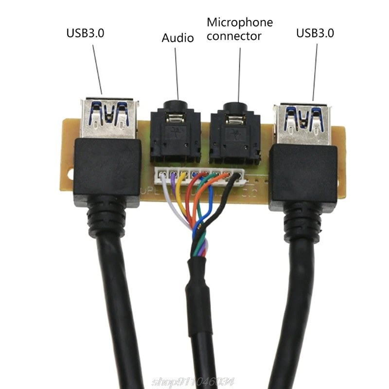 Front Case Panel USB3.0+USB3.0+H D Audio Jack Ports I/O Board+Internal Wire A05 21 Dropship