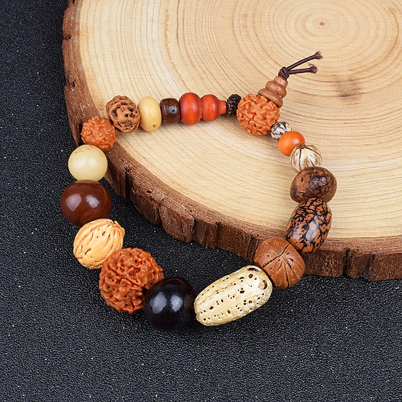 Nature Rudraksha 18 Style Beads Bracelets for Women Fashion Rudraksha Bracelets Men Religious Buddha Meditation Buddhism Jewelry