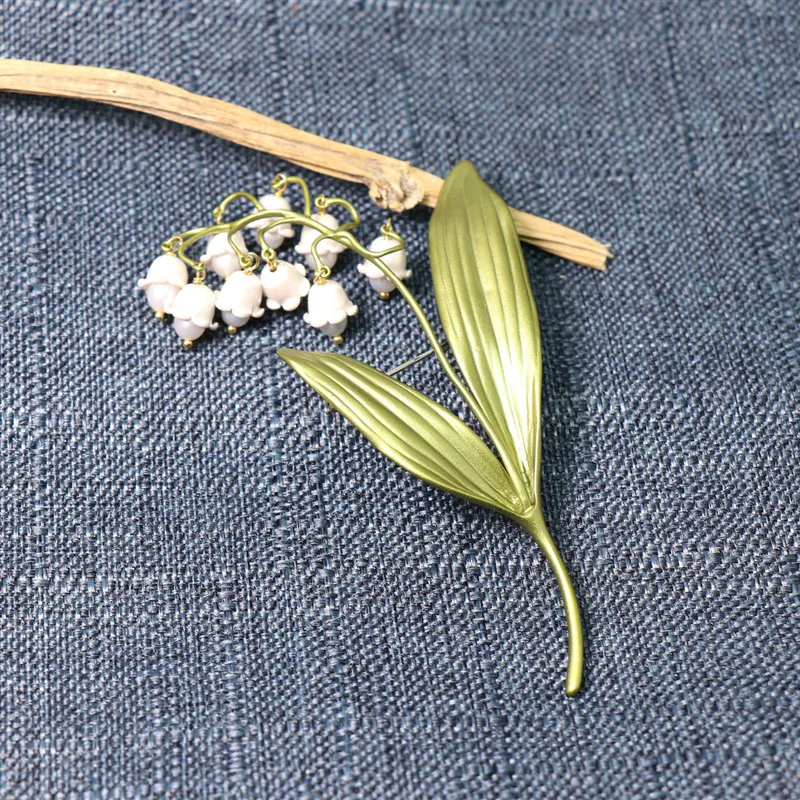 Luxury Brand Design Lily Of The Valley Flower Corsage Brooch Pin Woman Wedding Bridesmaid Accessories Brooches Jewelry