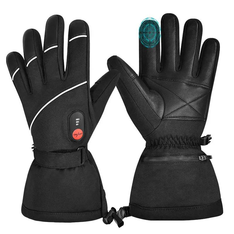 

SAVIOR 7.4V Motorcycle Electric Rechargeable Heated Gloves Waterproof Skiing Cycling Winter Warm Gloves Heated 3 Levels Control