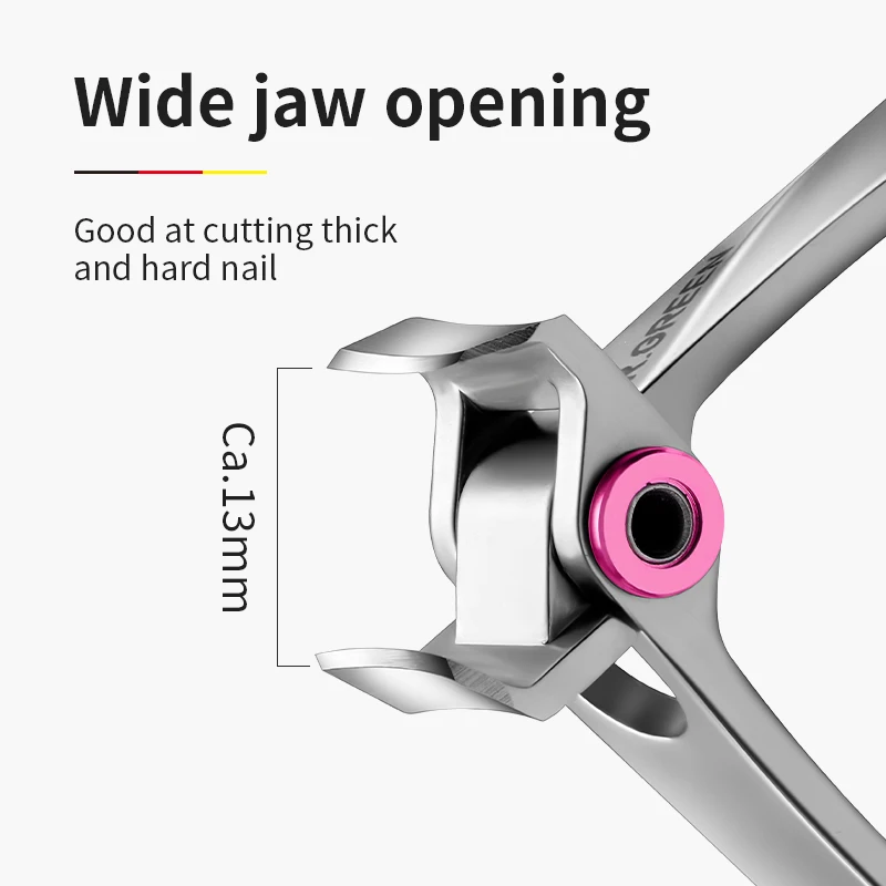 MR.GREEN Nail Clippers Stainless Steel Wide Jaw Opening Manicure Fingernail Cutter Thick Hard Ingrown Toenail Scissors tools