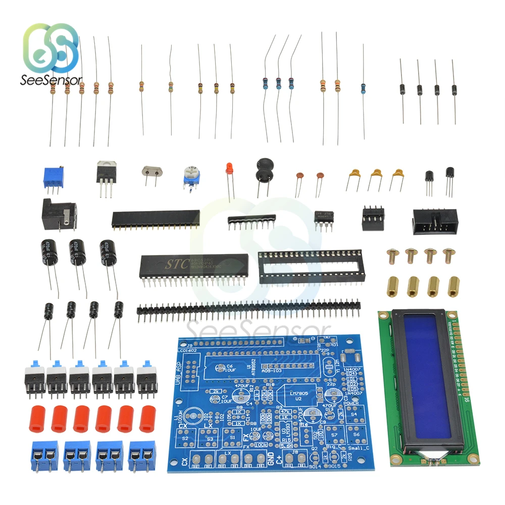 LCD secohmmetro digitale frequenza capacità induttanza misuratore Cymometer CF induttore condensatore Tester permittimetro Kit fai da te