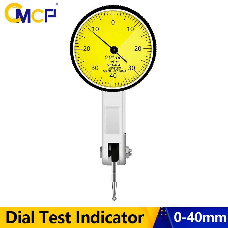 CMCP 0-40mm Dial Gauge Test Indicator Precision 0.01mm Metric with Dovetail Rails Mount Measuring Tools