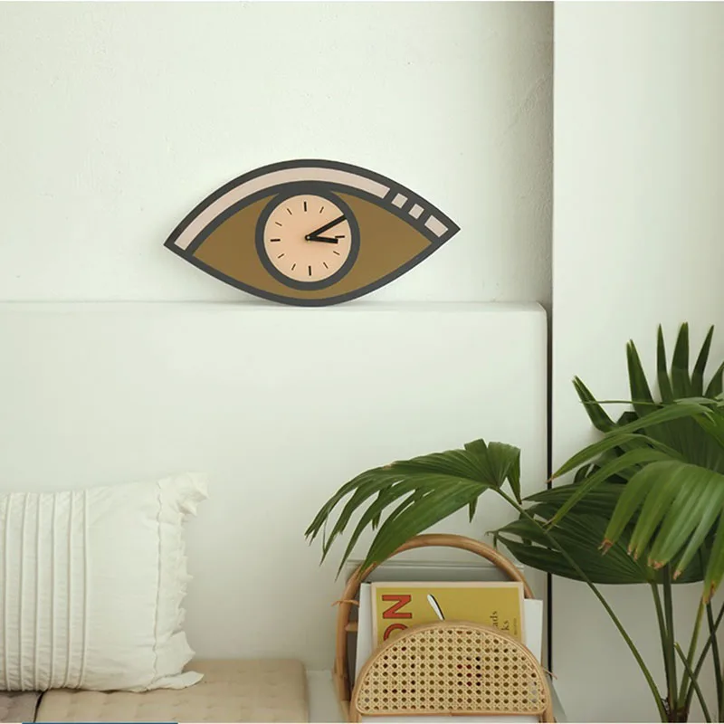 Nordic Style Living Room Study Wall Clock Creative Eye Home Desktop Clock Watch Bedroom Clock Children's Room Decoration Gift