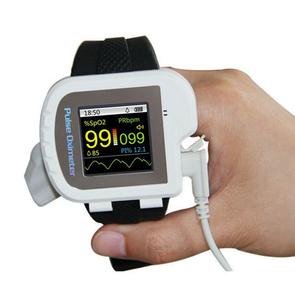 

CMS50I Wrist Watch Pulse Oximeter Handheld USB Blood Oxygen SPO2 PR HR PI Heart Rate Monitor Adult SPO2 Probes +Software