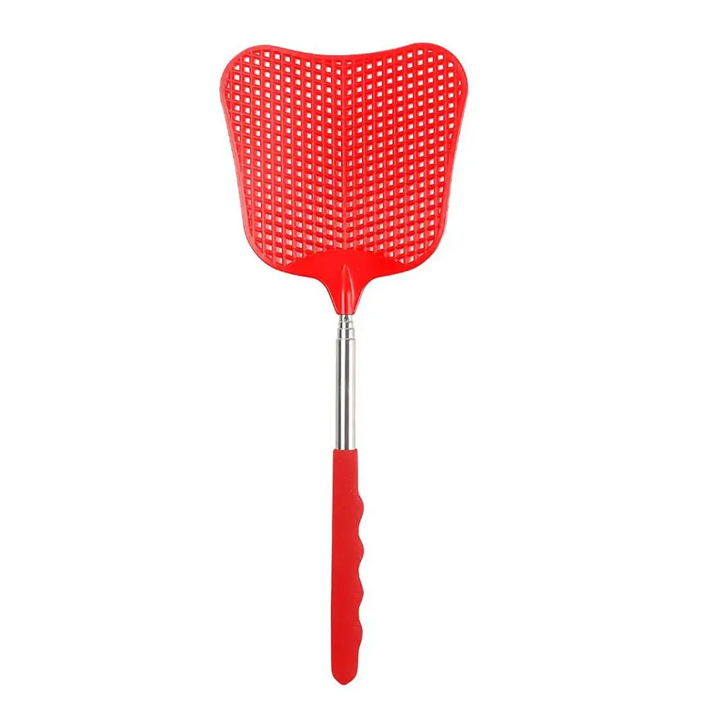 Scacciamosche estensibile, Set resistente per scacciamosche telescopico in plastica resistente, scacciamosche retrattile con manico lungo