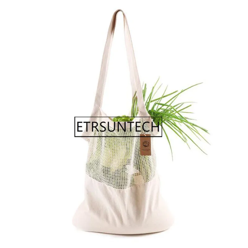 

100pcs Shopping Bag Fruit Vegetables Cotton Mesh Bags Large Size Storage Bag Portable Handbag Reusable Grocery Bag Net Tote Bags