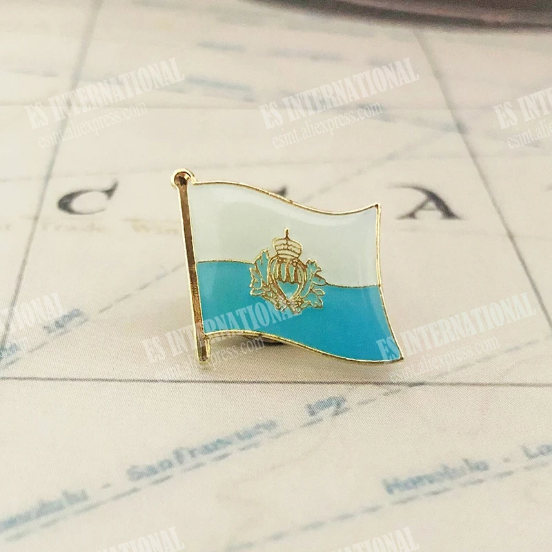 SAN MARINO  National Flag Embroidery Patches Badge Shield And Square Shape Pin One Set On The Cloth Armband  Backpack Decoration