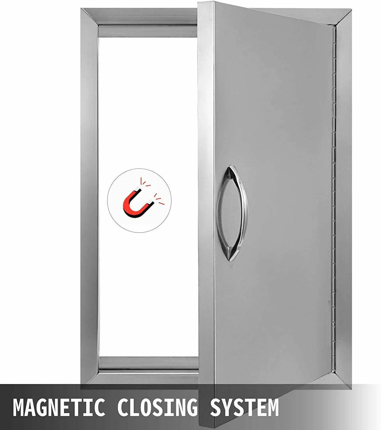 VEVOR Multi-Size BBQ Island Single Doors W/ Handle Magnet Block Stainless Steel Durable for Any Weather Outdoor Kitchen Cabinet