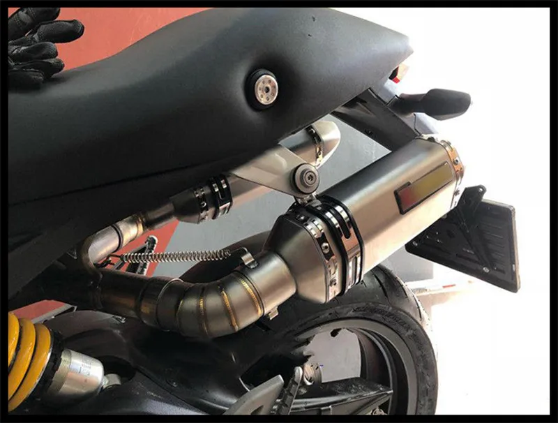 Motorcycle Exhaust System Slip On Middle Link Pipe Ak Exhaust muffler with DB Killer For DUCATI 696 Monster 696 695 796 795 1100