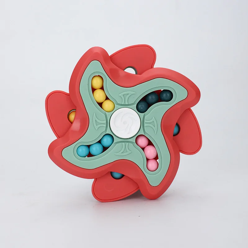 Rotating Magic Bean Cube Stress Relief Spin Bead Puzzles Spinner Magic Fingertip Toy For Children's Educational Intelligence Toy