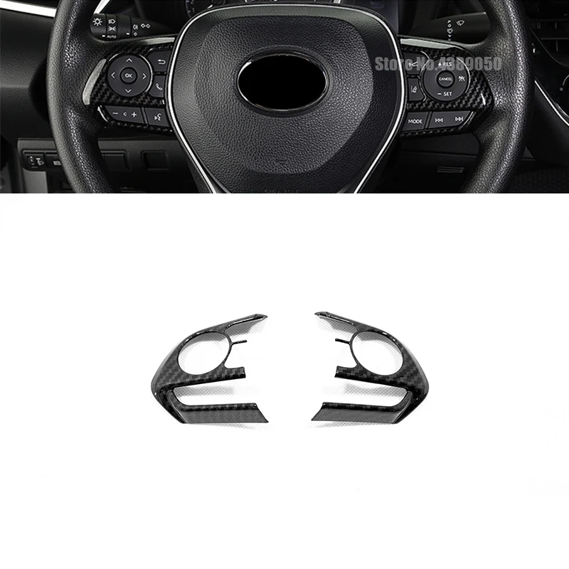 

ABS Carbon fibre For Toyota Avalon XX50 2019 2020 accessories Car Steering wheel Button frame Cover Trim Sticker Car styling