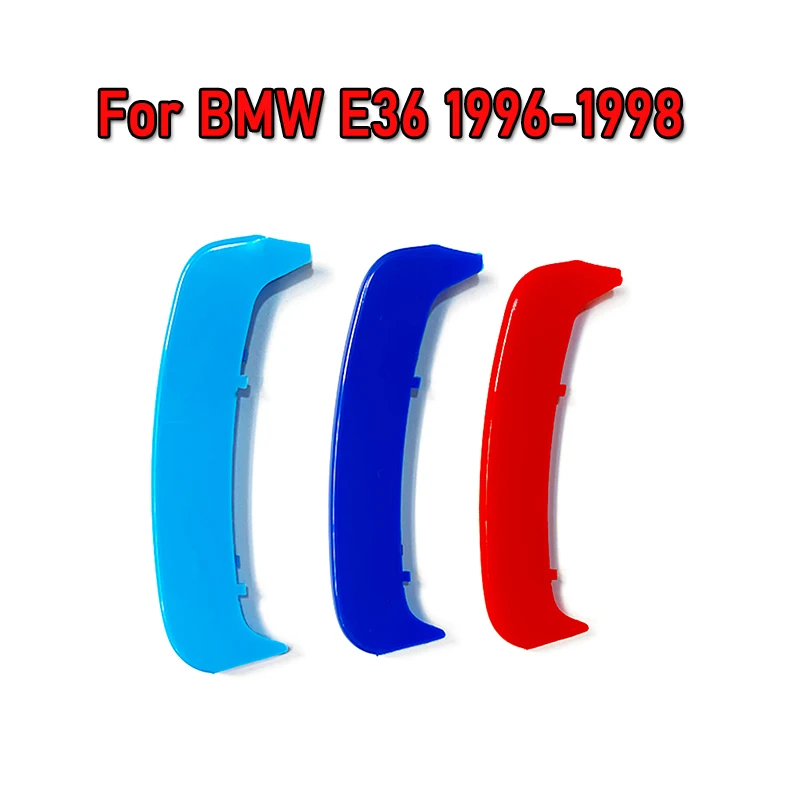 Atreus 3pcs ABS Car Grille Sticker Strip Cover Trim Clip For 1990-1995 BMW 3 Series E36 1996 1997 1998 1999 M style Accessories