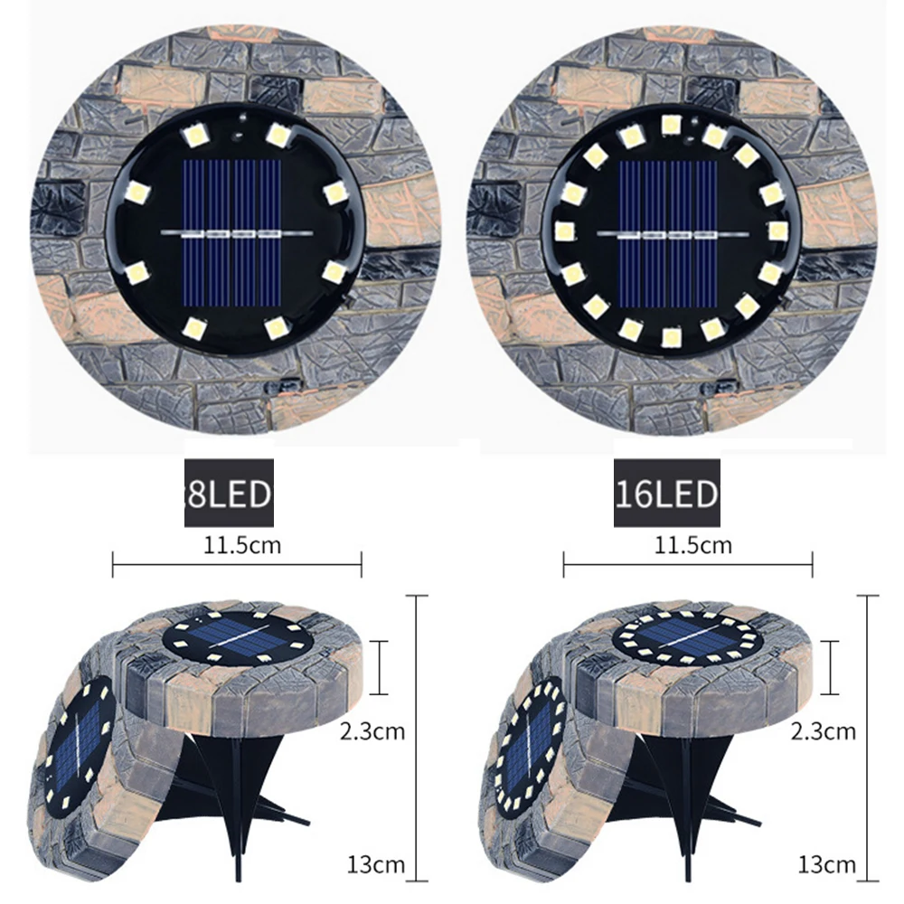 Imagem -06 - Led Solar Gramado Lâmpada Subterrânea Luz ao ar Livre à Prova Impermeável Água Luz à Terra Imitação de Pedra Pintados à Mão Retro Paisagem Lâmpada