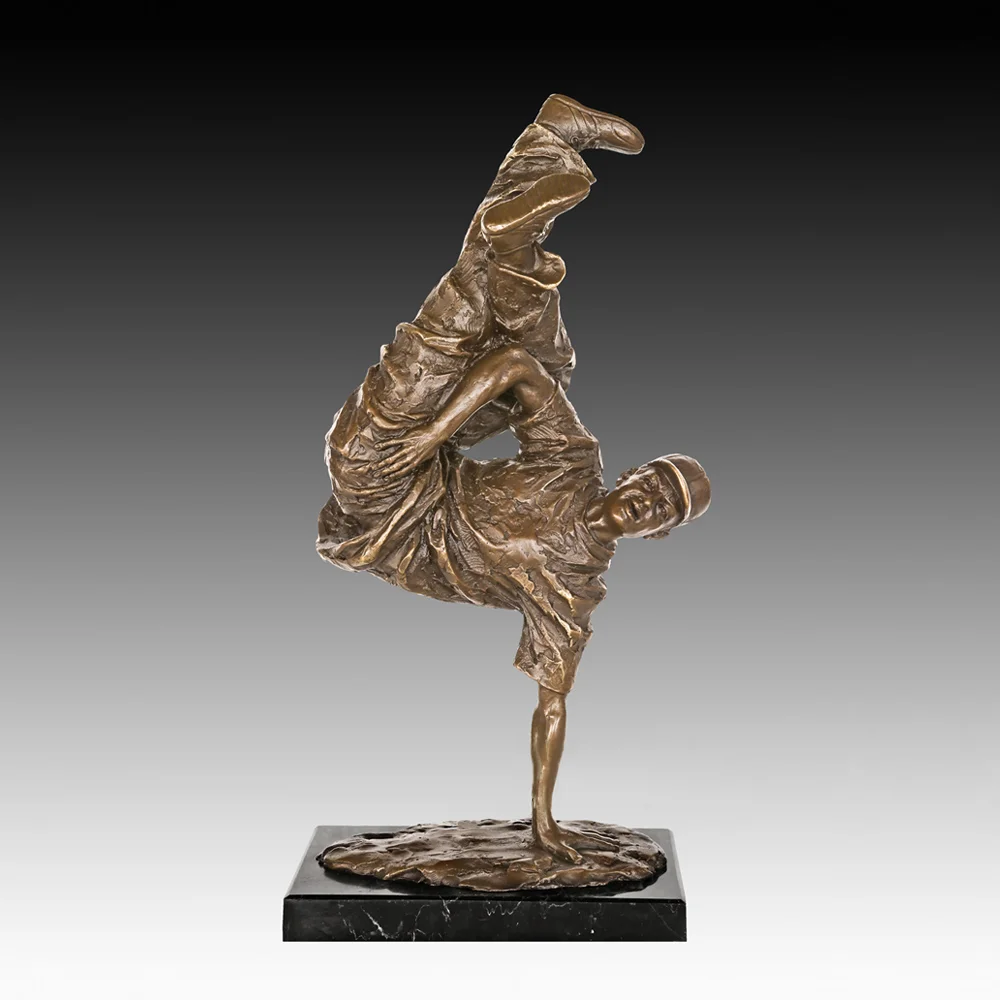 Street Dance Boy Statue Sculpture Bronze Brass Hot Casting Gorgeous Detailed Modern Art Indoor Ornament