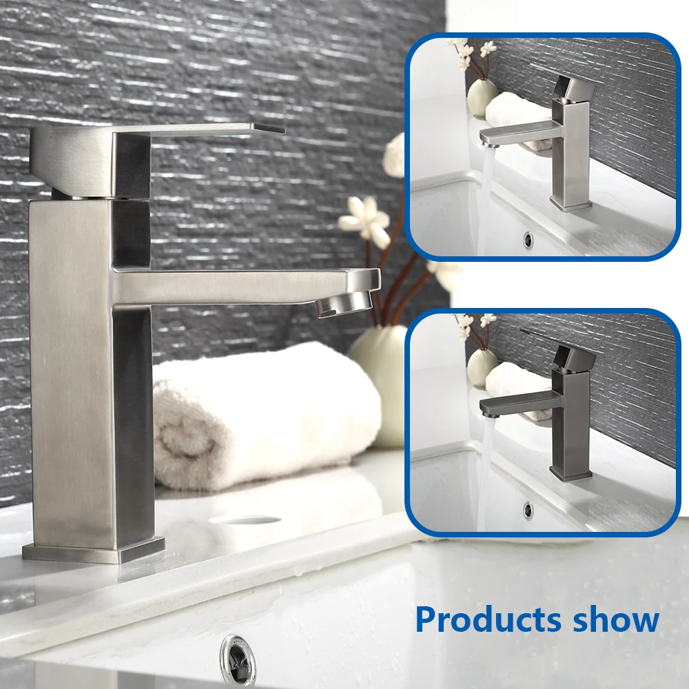 Basin Sink Bathroom Faucet Deck Mounted Hot Cold Water Basin Mixer Taps Matte Black Lavatory Sink Tap Crane（hose not  include）