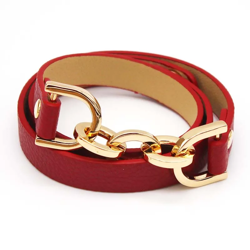TOTABC Fashion Leather Bracelets For Women Jewelry Wholesale Punk Cool Charm Women Round Wrap Christmas Gifts