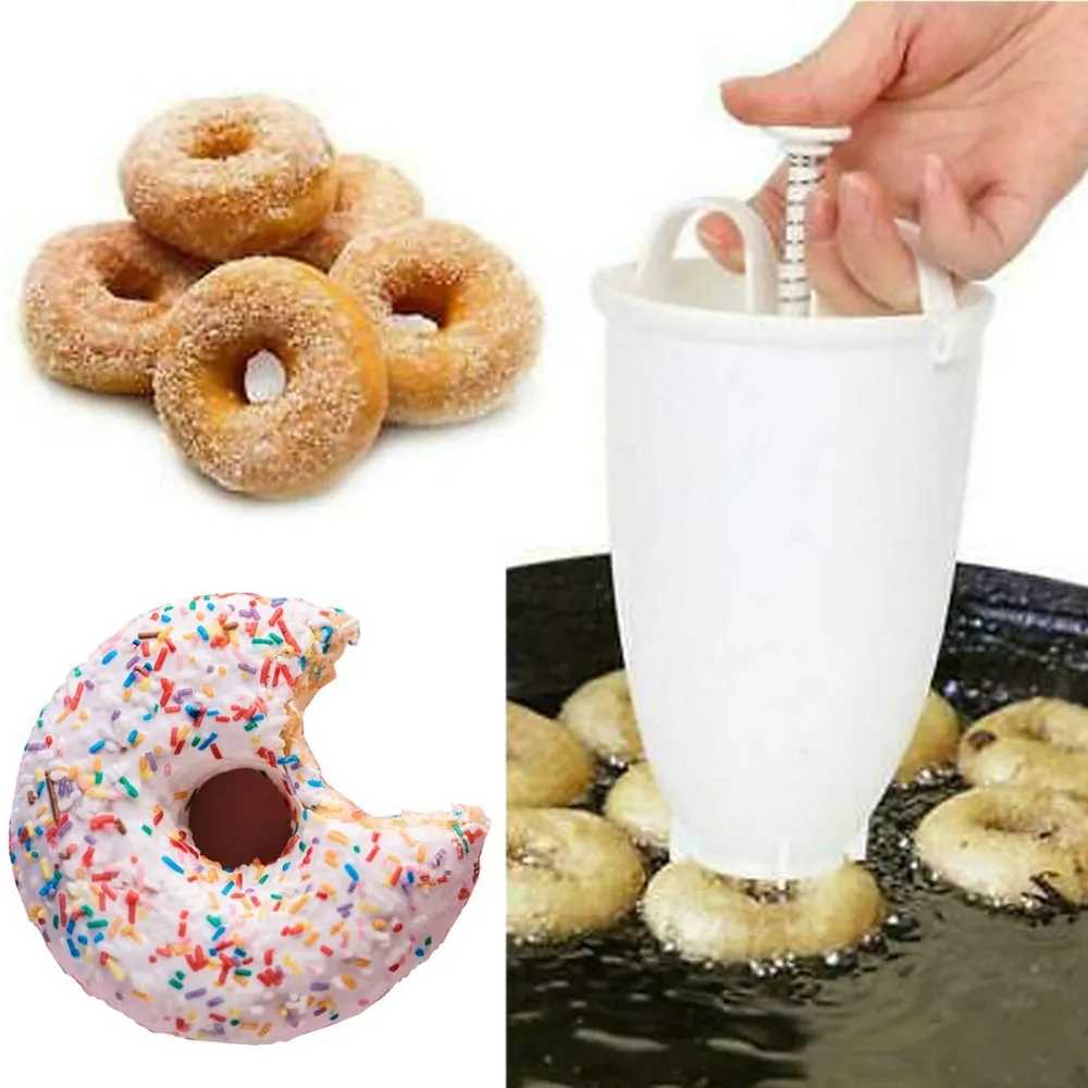 Manual Donut Maker Doughnut Molds Plastic Donut Dispenser Device Baking Mould Donuts Form DIY Kitchen Pastry Dessert Tool