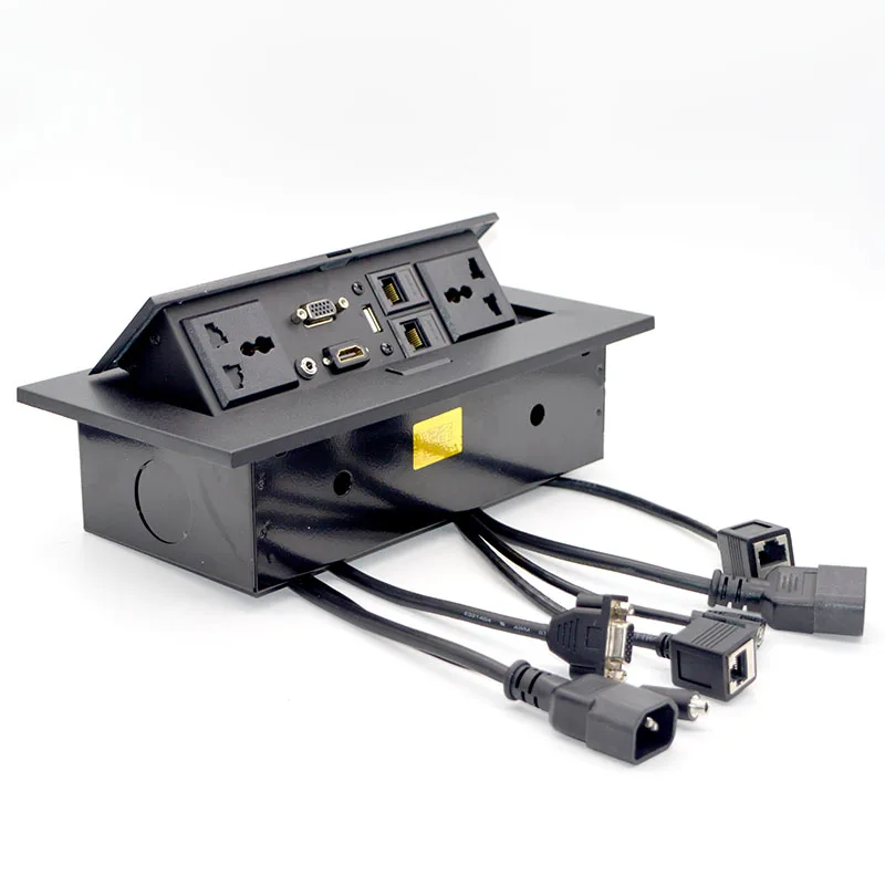 Novo k514 multimídia desktop jack com vga 3.5 áudio usb universal powerlplug caixa de conexão livre escritório conferência mesa soquete