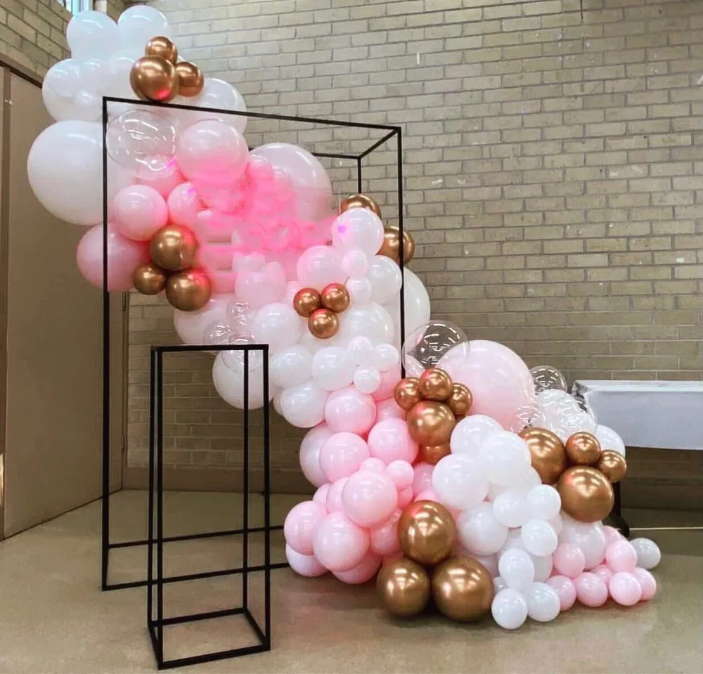 2pcs/set)No balloon ) black mental stand wedding birthday  metal balloon arch rectangle backdrop stand event stage back drop