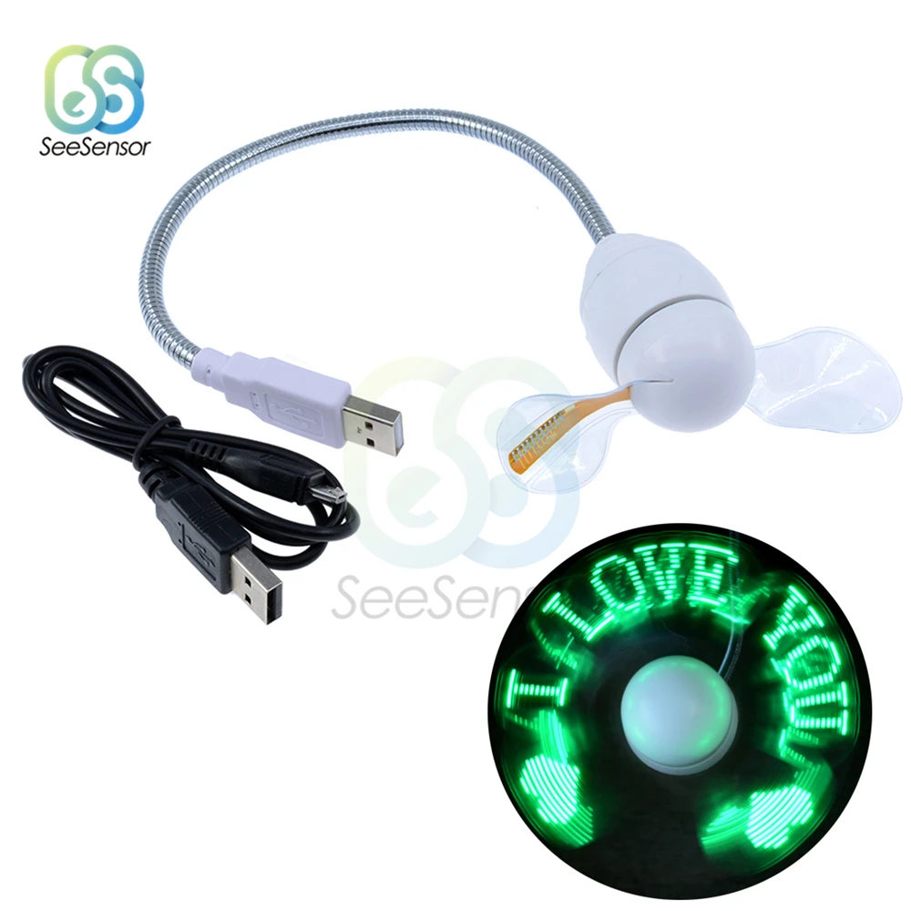 Plug&Play DIY Progaramming USB LED Message Fan for Laptop PC Notebook Programmable Character USB Editing Fan DC 5V