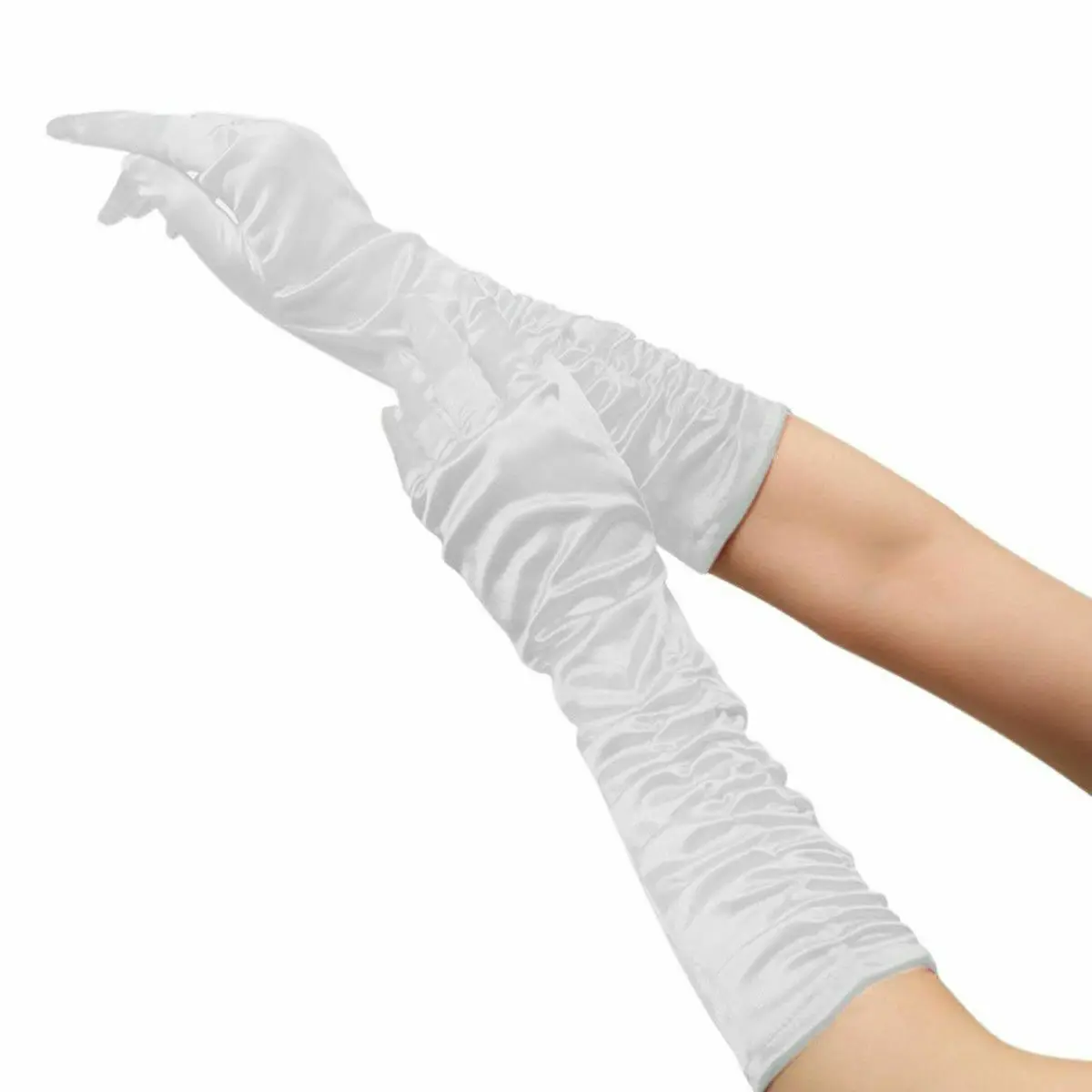 Elbow Satin Opera Stretch Gloves Evening Party Dance Gloves for Women Costume