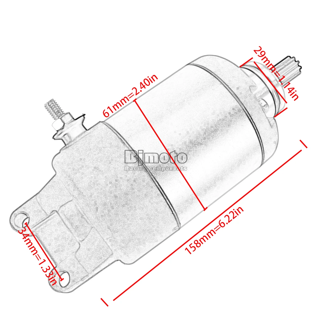 Anlasser für Aprilia Scarabeo 125 200 ie AP2QCA000648 und Honda CB400 VTEC CB400SF Super Four 31200-MFM-601. – Detail 1