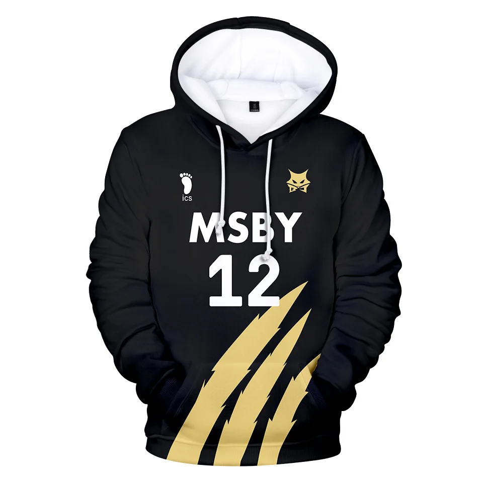 Anime Haikyuu Hoodie Sweatshirt Cosplay Hoody Hinata Shouyou MSBY Schweiden Adlers Hooded Hoodies Volleyball Uniform Pullover