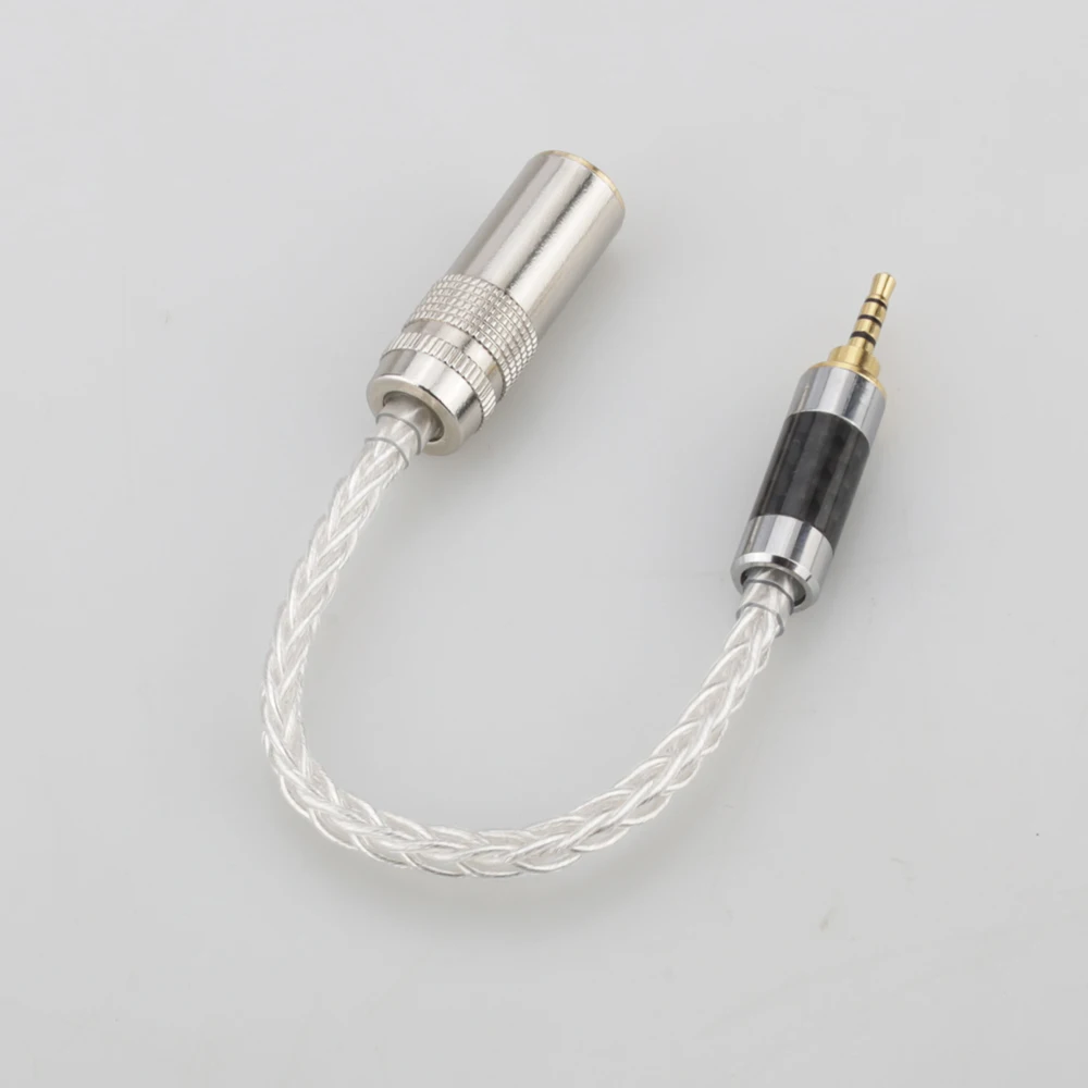 Audiocrast 10cm 2.5mm TRRS zrównoważony do 4.4mm zbalansowany żeński 7N OCC posrebrzany Adapter Audio